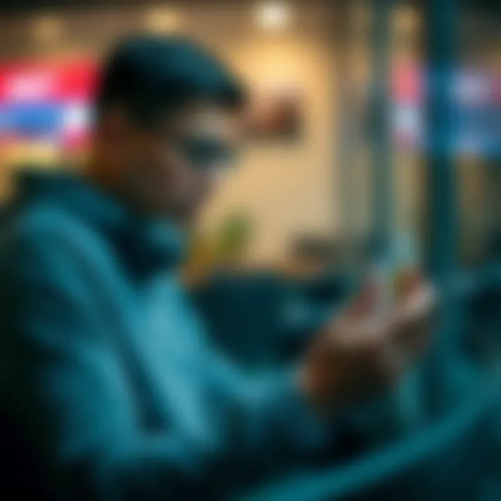 User engaging with online money transfer service