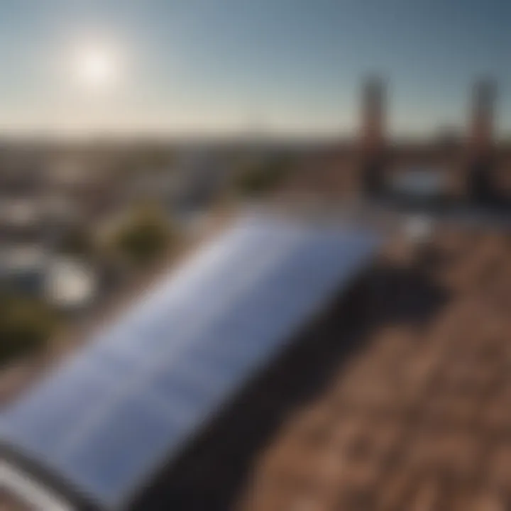 Solar panel installation on a rooftop