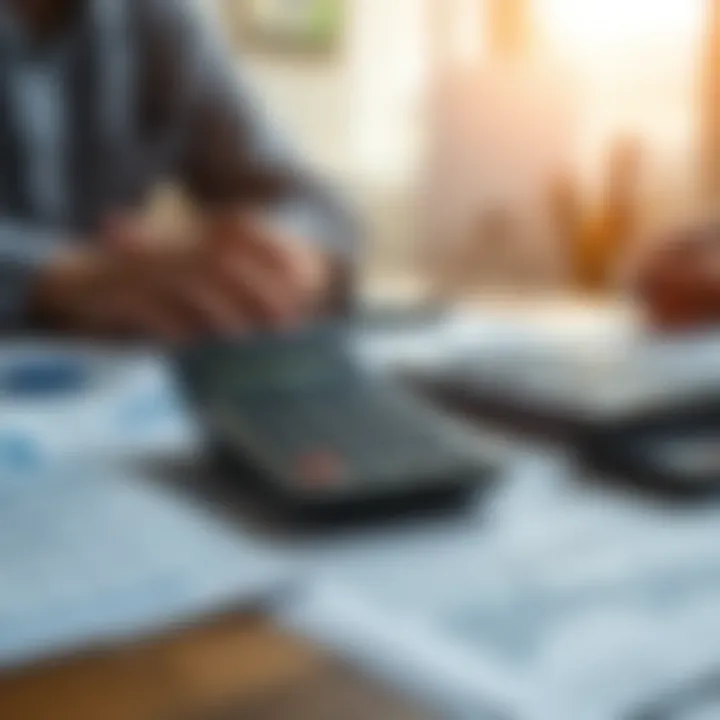 Evaluating Personal Finances Calculator and financial documents on a table