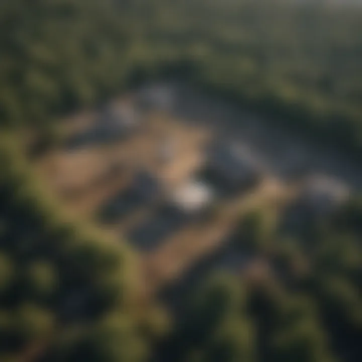 Aerial shot of a foreclosed land plot