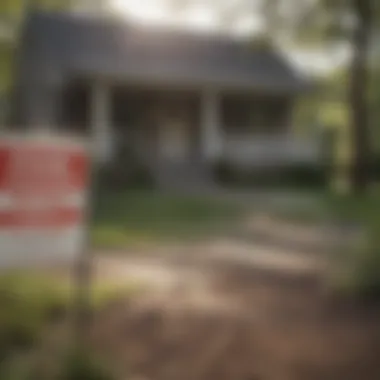 Real estate sign on a foreclosed property