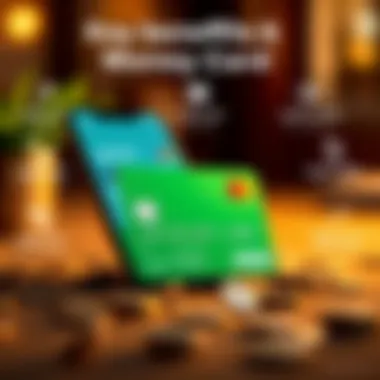 Illustration of benefits and features offered by the Green Dot Money Card app