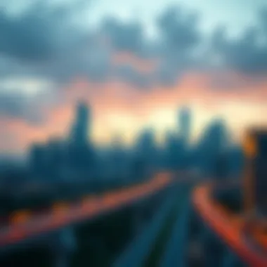 A futuristic skyline symbolizing growth and technology