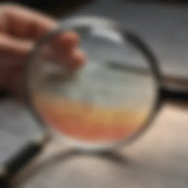 A magnifying glass over a financial report