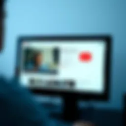 Illustration of YouTube interface highlighting viewing options
