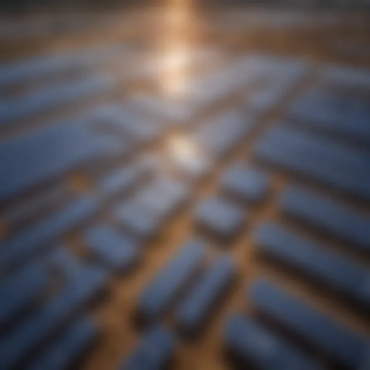 Overview of an industrial solar plant with solar panels and technology