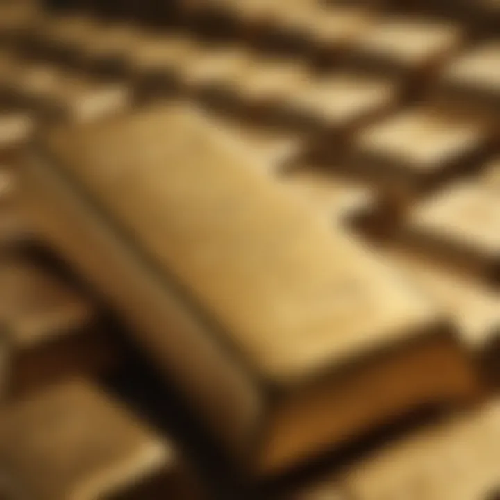 A close-up of an ingot gold bar showcasing its intricate details and markings