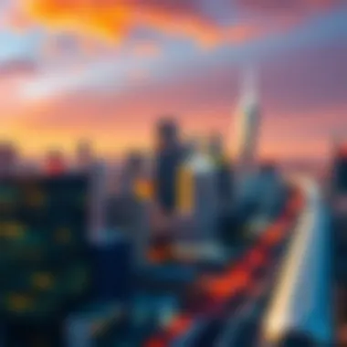 A diverse cityscape representing different jurisdictions