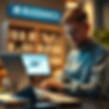 A researcher utilizing online resources for guidance