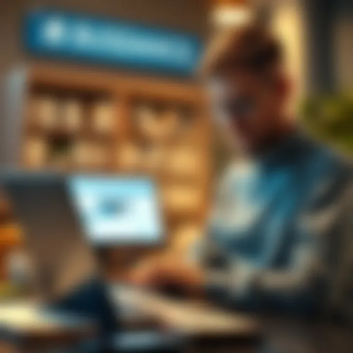 A researcher utilizing online resources for guidance