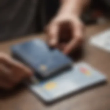 Person reviewing credit card applications