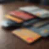 Variety of credit cards on a table