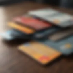 Variety of credit cards on a table