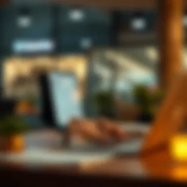 Illustration of a person using online banking for transfers