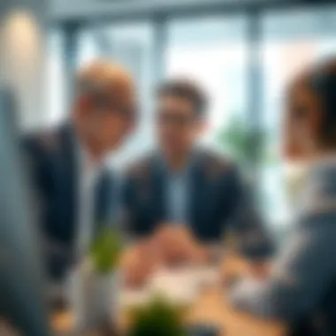 Financial advisor discussing options with clients