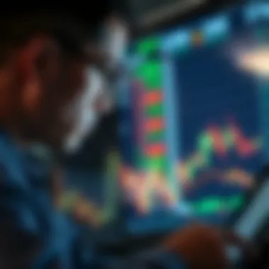 Close-up of a financial analyst reviewing stock data