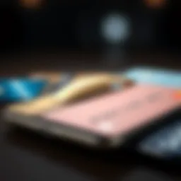 Illustration of various credit cards and their features