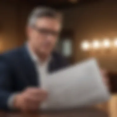 Navigating Policy Documents A puzzled individual reading a life insurance policy document