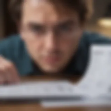 Emotional Impact of Tax Debt Scams A visual representation of a person feeling distressed while looking at financial documents